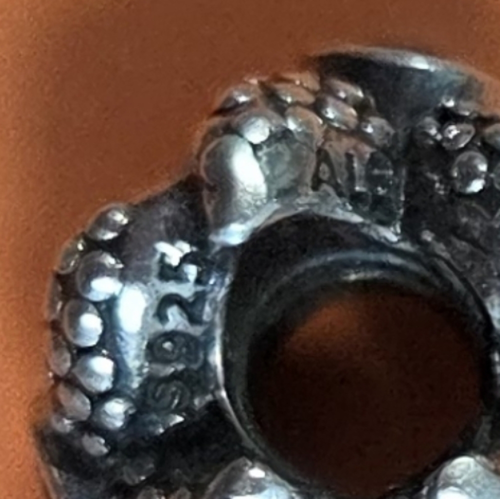 Pandora Retired Sterling Silver Sea Star Nautical Bead with Synthetic Blue Spine - Picture 5 of 5